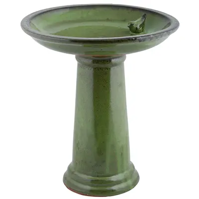 Esschert Design Ceramic Green Bird Bath