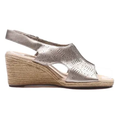 CLARKS Wedge Heels Silver Leather Womens UK 6
