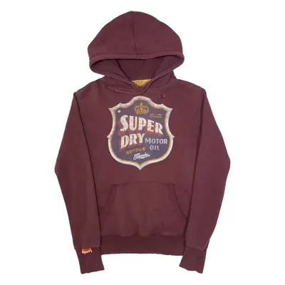 SUPERDRY Mens Maroon Hoodie S