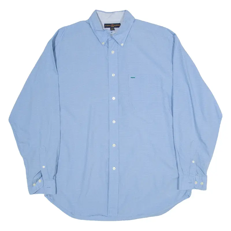 TOMMY HILFIGER Mens Shirt Blue Long Sleeve L