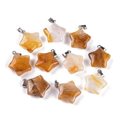 Natural Yellow Hematoid Quartz Pendants