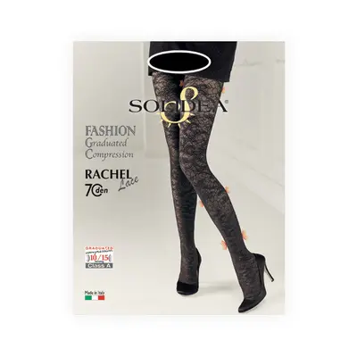 Solidea Rachel 70 Den Lace Compression Tights 10 15mmHg 4L Black