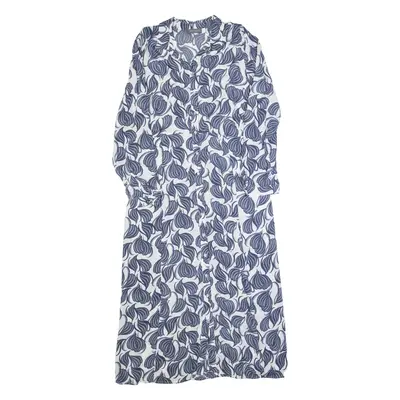 MINT VELVET Womens Shirt Dress Blue Floral Long Sleeve Long UK 16