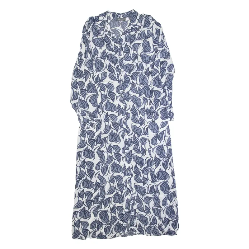 MINT VELVET Womens Shirt Dress Blue Floral Long Sleeve Long UK 16