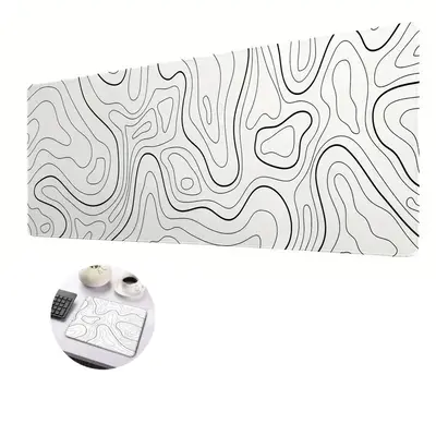 Line Pattern Mouse Pad, 1 Count Multi-size Abstract Terrain Line Contour Pattern Desk Mat, Christmas Decor Desktop Protection...
