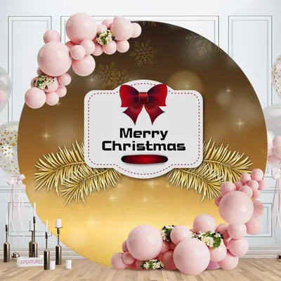 Golden Bokeh Round Merry Christmas Backdrops - Aperturee
