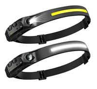 LED Headlamp Rechargeable 2Pack - 230° COB Super Bright Head Lights for Forehead, Hard hat Light for Headlight Adults, USB C...