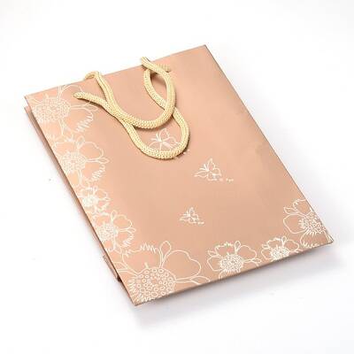 Rectangle Flower and Butterfly Pattern Cardboard Paper Bags