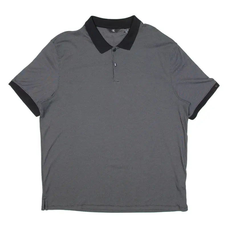CALVIN KLEIN Mens Polo Shirt Grey 2XL