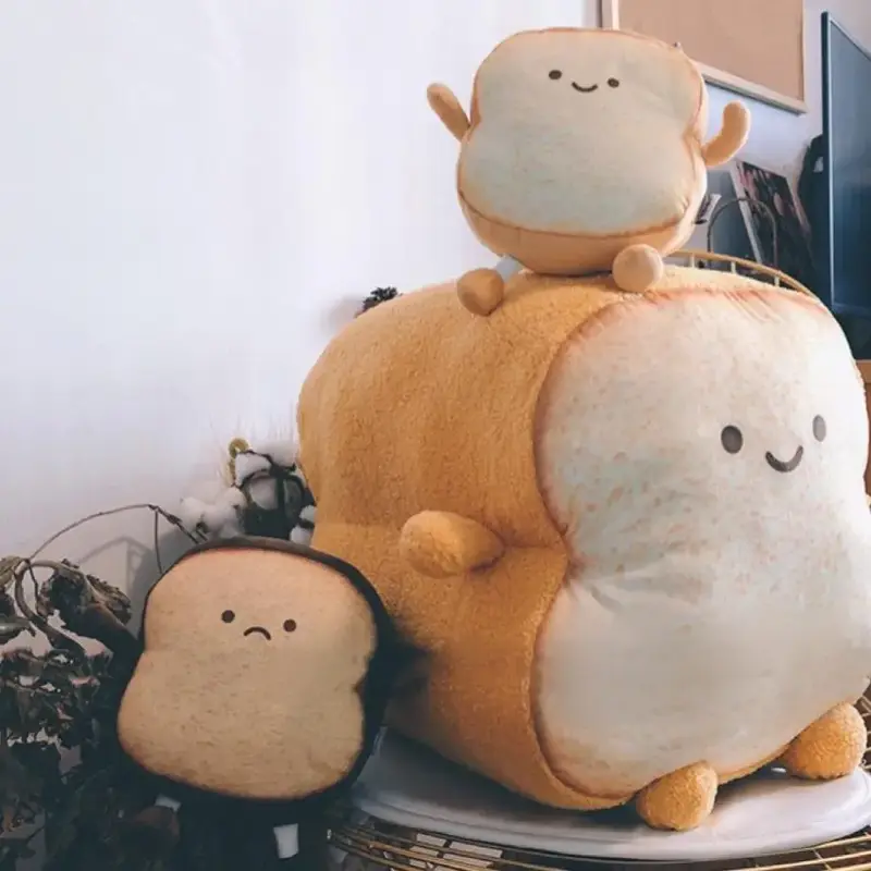 Toast Bread Design Throw Pillow, 1 Count Cute Toast Bread Sofa Pillow, Home Decor Pillow for Living Room Bedroom Bed Couch, B...