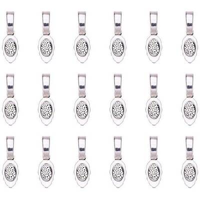 50 Pcs Tibetan Style Alloy Glue on Flat Pad Bails Leaf Shape Pendants Charms Connector Hanger for Jewelry Making