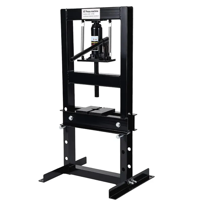 Garvee 6-Ton Hydraulic H-Frame Shop Press - Heavy-Duty Garage Floor Press with Stamping Plates, Adjustable 3.15-10.28 for B...