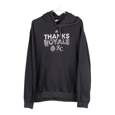 Kansas City Royals Majestic MLB Hoodie - Large Black Cotton Blend