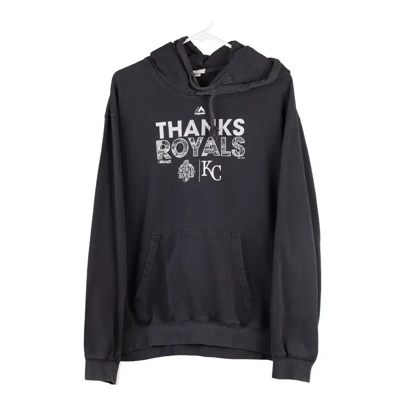 Kansas City Royals Majestic MLB Hoodie - Large Black Cotton Blend