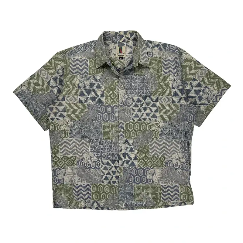 Hawaiian Print Tori Richard Graphic Hawaiian Shirt - XL Multicoloured Cotton
