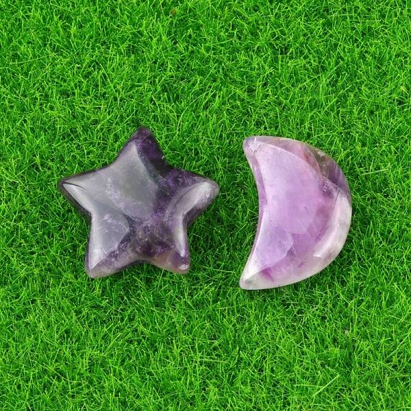 Natural Tiger Eye Healing Moon & Star Ornaments
