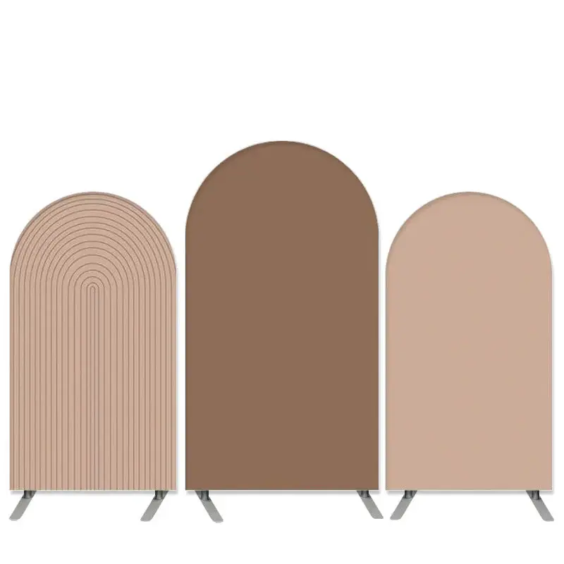 Aperturee Nude Ripple Walls Theme Khaki Birthday Arch Backdrop Kit | Custom Arched Wall Covers | Wedding Arch Backdrop | Diy ...
