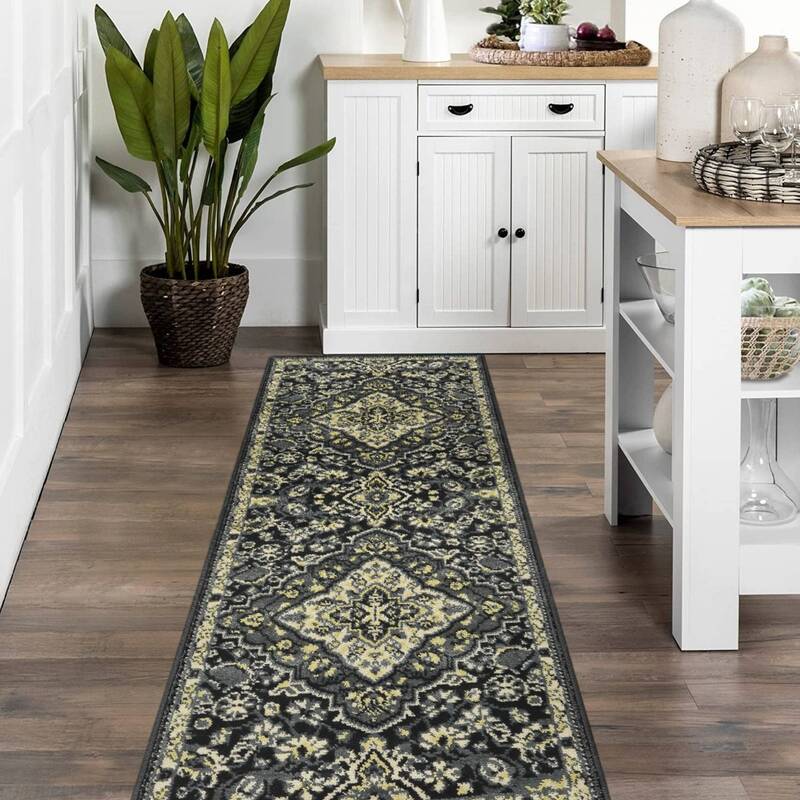 Garvee Vintage Runner Rug for Hallway Long Floral Rug Non-Shedding Laundry Room Rug Non-Shedding Kitchen Runner Rug Hallway R...