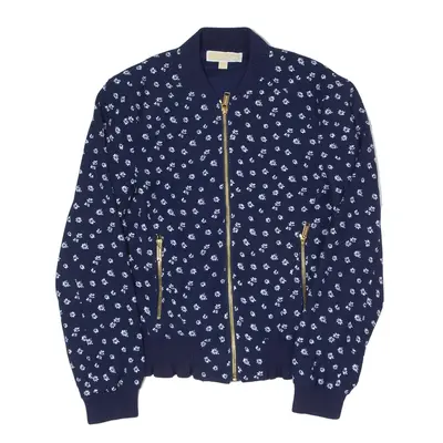 MICHAEL KORS Bomber Jacket Blue Floral Womens XS