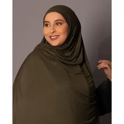 Premium oversize Jersey Hijab – Olive green