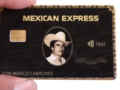 Chalino Sanchez Mexican Express Debit/Credit Card Sticker-Skin Cover - Premium Vinyl, Vibrant Designs, Easy Application