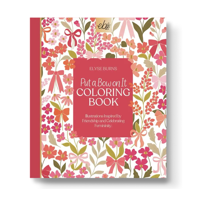 Put A Bow On It Coloring Book - 40 Original Hand-Drawn Pages, Extra Thick Paper, Single Side Printed and Perforated Pages