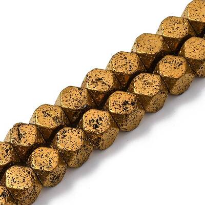 Electroplated Natural Lava Rock Beads Strands