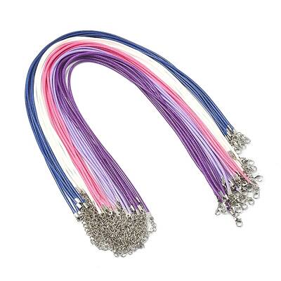 30Pcs 5 Colors Waxed Cord Necklace Making