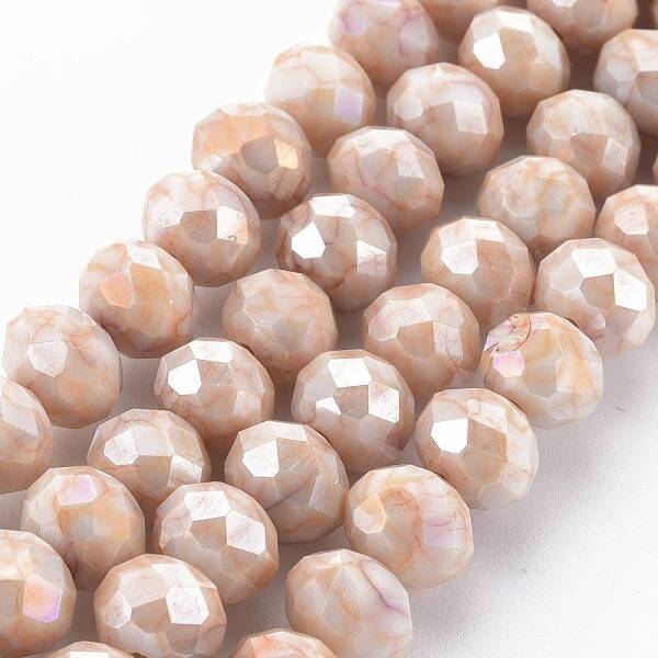 Opaque Baking Painted Glass Beads Strands