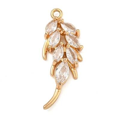 Brass Micro Pave Clear Cubic Zirconia Pendants