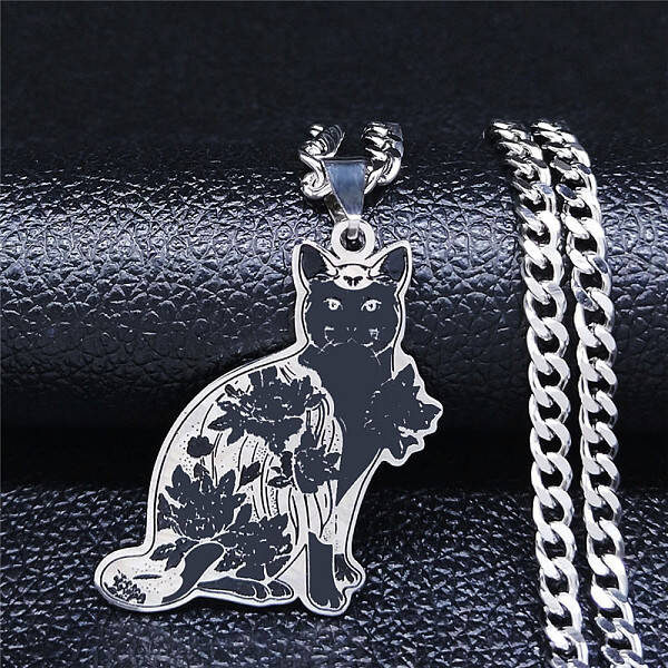 304 Stainless Steel Enamel Pendant Necklaces
