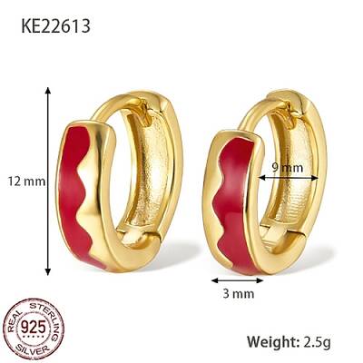 925 Sterling Silver Thick Hoop Earrings