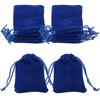 25Pcs Rectangle Velvet Drawstring Pouches