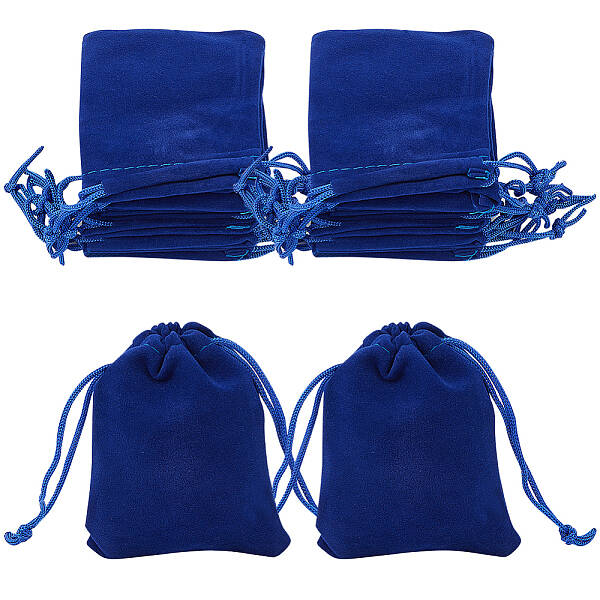 25Pcs Rectangle Velvet Drawstring Pouches