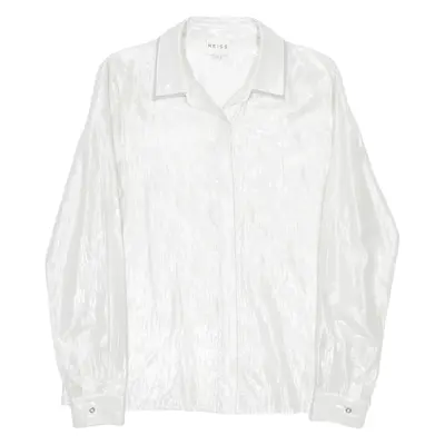 REISS Womens Plain Shirt White Long Sleeve UK 12