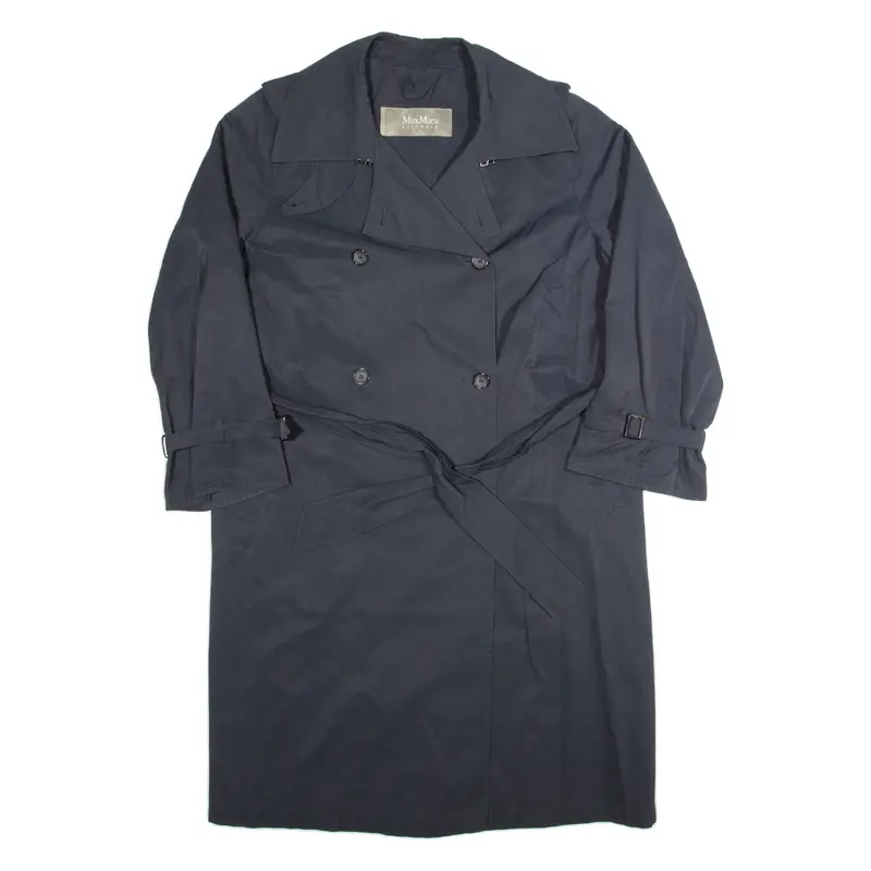 MAX MARA RAINWEAR Womens Trench Coat Blue UK 14