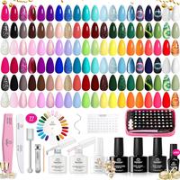 Beetles Gel Nail Polish Set-60 Colors Gel Polish Kit Base Coat Glossy & Matte Top Coat Soak off UV Nail Art Tools Red Nude Wh...