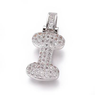 Platinum Plated Brass Micro Pave Cubic Zirconia Pendants