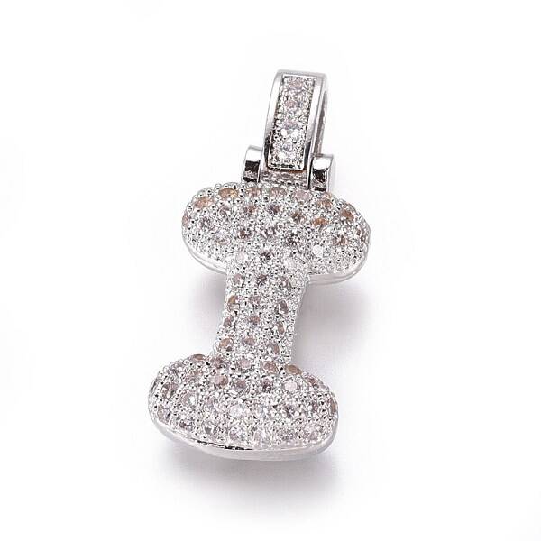 Platinum Plated Brass Micro Pave Cubic Zirconia Pendants