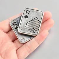 Magnetic Fidget Toy, 1 Count Metal Poker Push Card Toy, Stress Relief Toy, Haptic Slider Coin for Office Desk Toys, Stress Re...