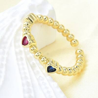 Brass Micro Pave Cubic Zirconia Open Cuff Rings for Women