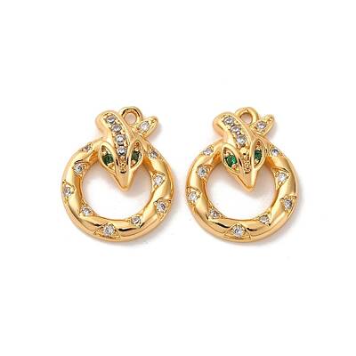 Brass Micro Pave Cubic Zirconia Pendants