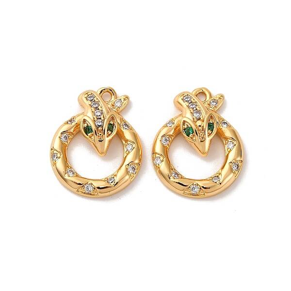 Brass Micro Pave Cubic Zirconia Pendants