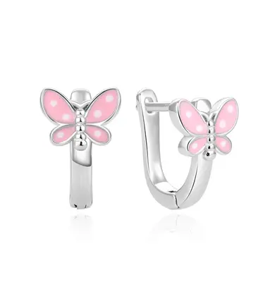 Beneto Delicate earrings for girls made of silver butterflies AGUC2560D