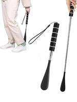 Metal Shoe Horn, Portable Long Handle Shoe Horn, Extra Long Handle Shoe Assistant for Men Women
