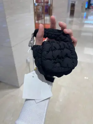 Women's Solid Color Ruched & Quilted Design Coin Purse, Fashionable Mini Handbag for Earphone & Key, Casual Trendy Versatile ...