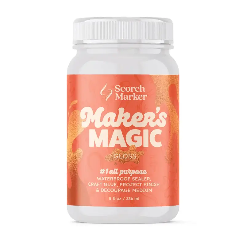 Maker's Magic Gloss (8oz) - All Purpose Craft Glue & Sealer