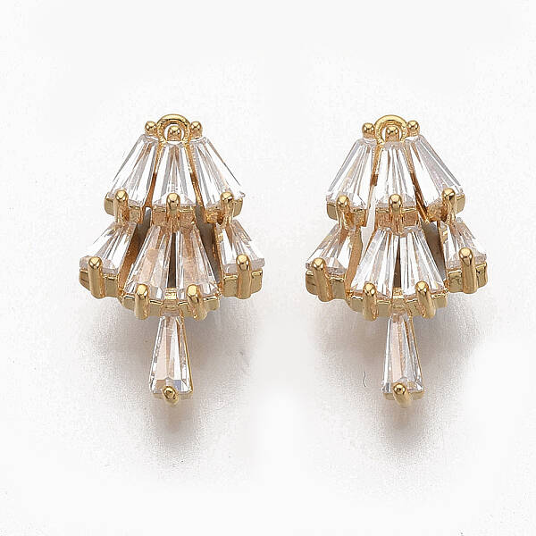 Brass Clear Cubic Zirconia Charms