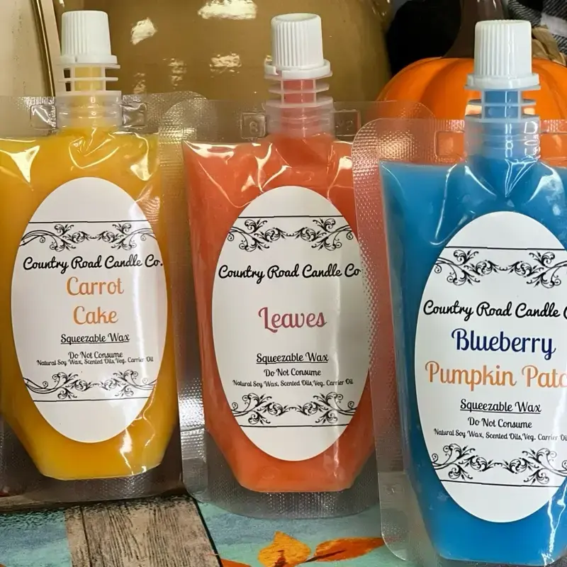 Fall Squeezable Soy Wax Pouches | Heavily Fragranced | Hand Poured | 3oz Natural Soy Wax Pouch