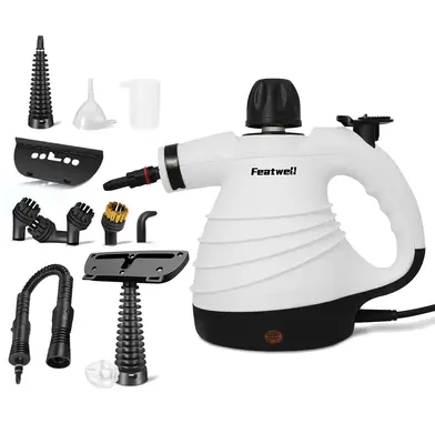 Featwell Handheld Multi-Surface Natural Steam Cleaner with 12 pcs Accessories, Multi-Purpose Steamer for Home Use, Steamer fo...